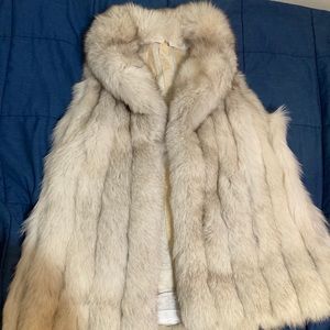 Silver fox fur vest